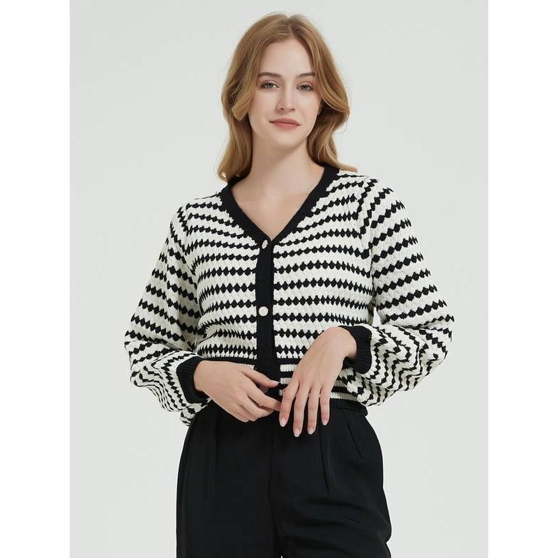 Vintage stripe knit cardigan, view 5 - MRSLM