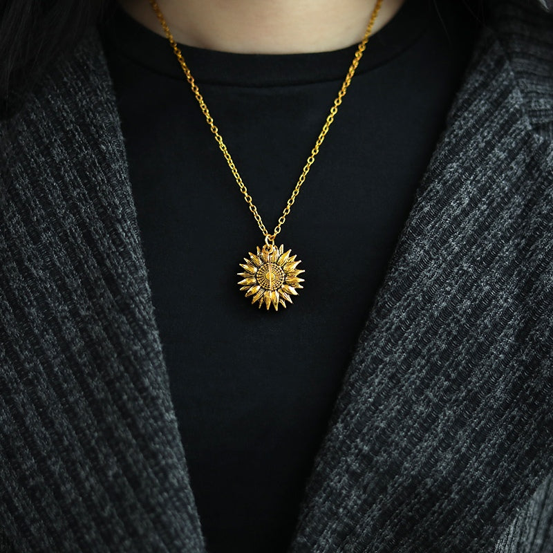 Sunflower pendant necklace, view 6 - MRSLM