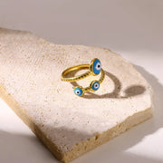 gold evil eye stainless steel ring - MRSLM