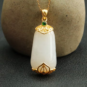 Natural Hetian jade silver inlay pendant, view 2 - MRSLM