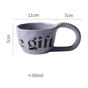 handmade alphabet ceramic mug, view 3 - MRSLM