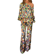 digital print long sleeve two-piece suit, view 9 - MRSLM