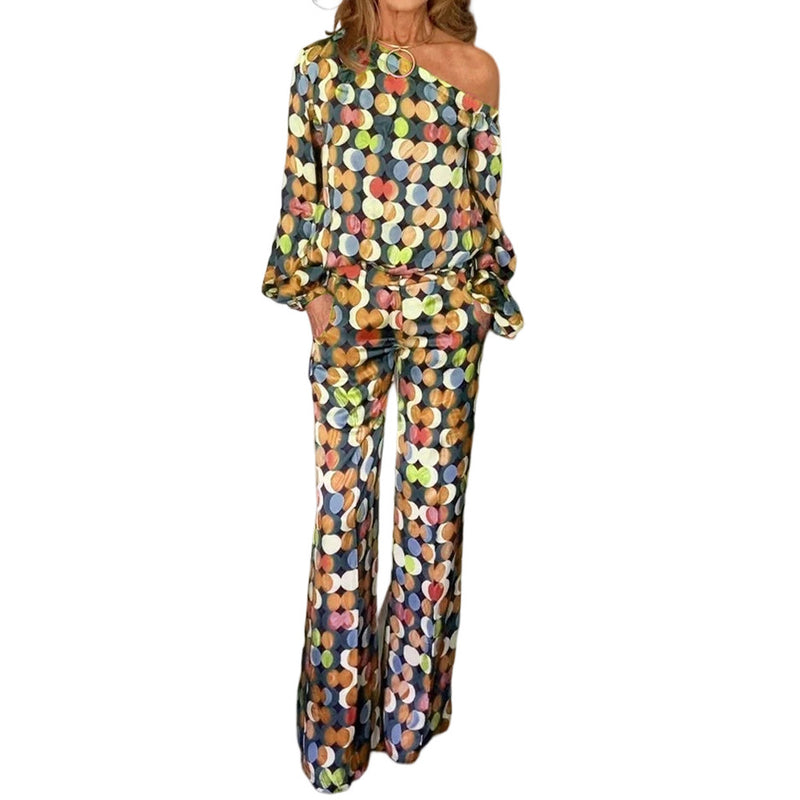 digital print long sleeve two-piece suit, view 9 - MRSLM