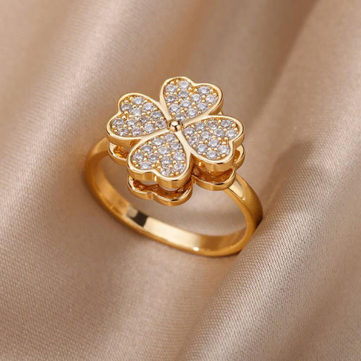heart and clover adjustable women's ring - MRSLM