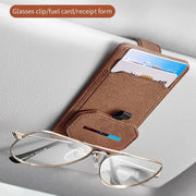 suede leather car sunglasses holder, view 5 - MRSLM