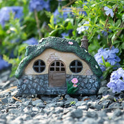 solar fairy garden shed statue light, view 4 - MRSLM