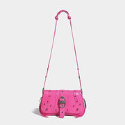 pink PU leather envelope shoulder bag, view 5 - MRSLM
