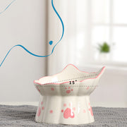 elevated ceramic pet food bowl, view 5 - MRSLM