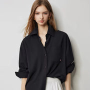 autumn back twist long sleeve blouse, view 9 - MRSLM