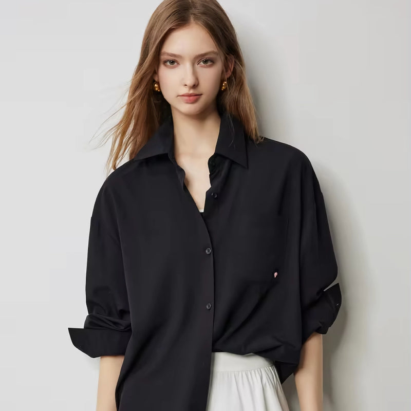 autumn back twist long sleeve blouse, view 9 - MRSLM
