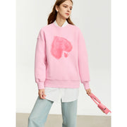 Women's heart print pullover, view 6 - MRSLM