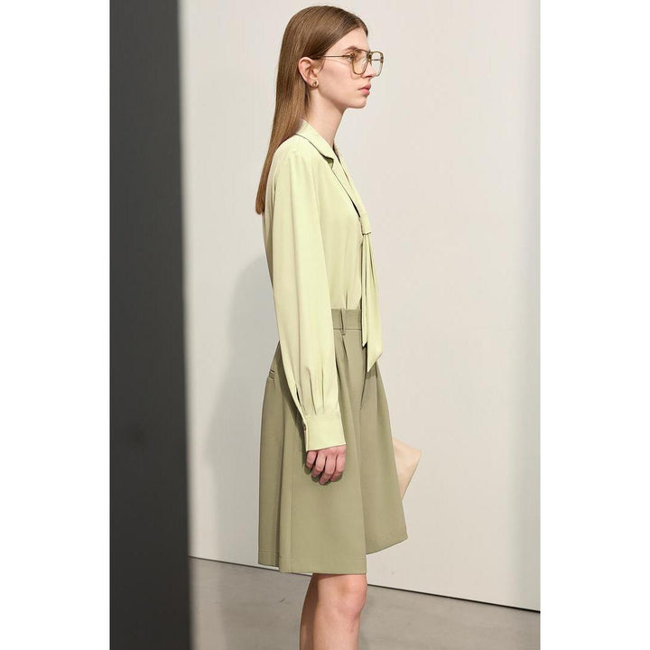 Elegant Wide-Leg Shirred Shorts for Women