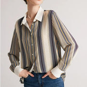 striped mulberry silk blouse - MRSLM