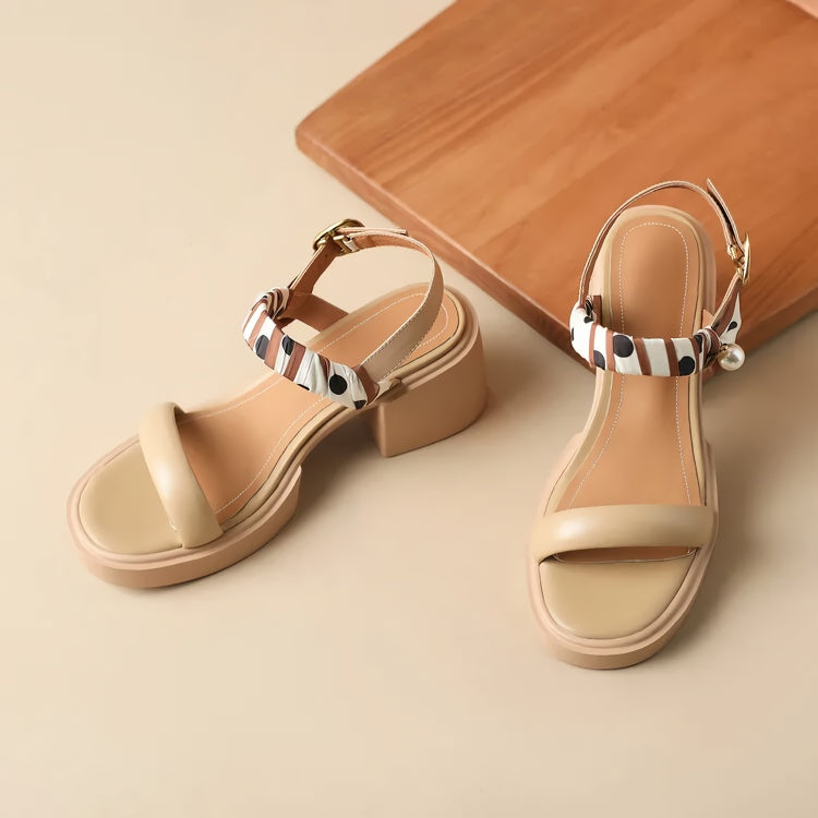 open toe leather platform sandals, view 9 - MRSLM