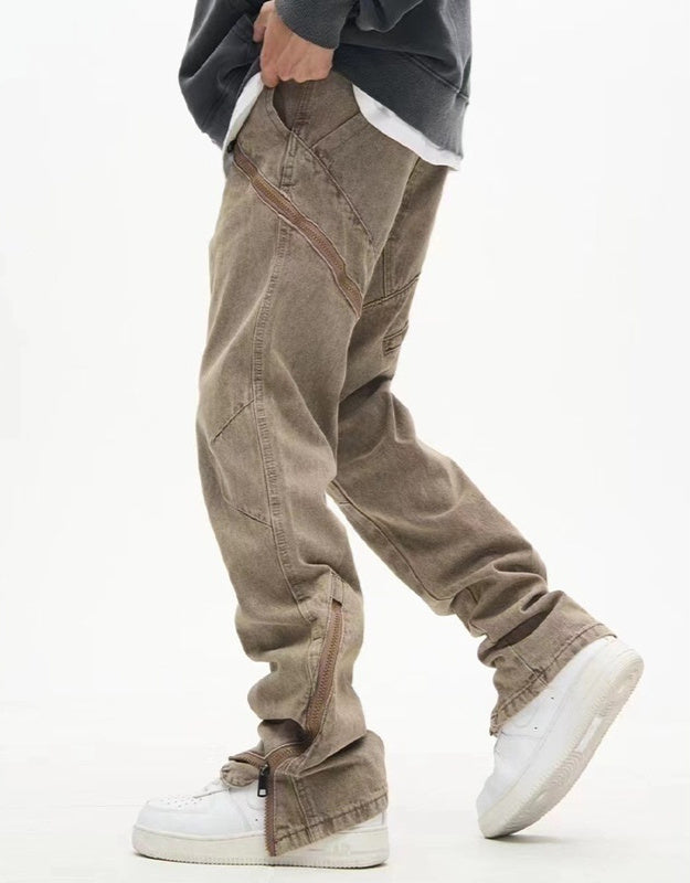 men's retro wash khaki pants, view 4 - MRSLM