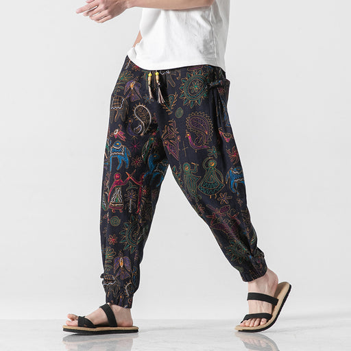 men's loose cotton beach pants - MRSLM