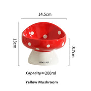 mushroom shaped ceramic pet bowl, view 2 - MRSLM