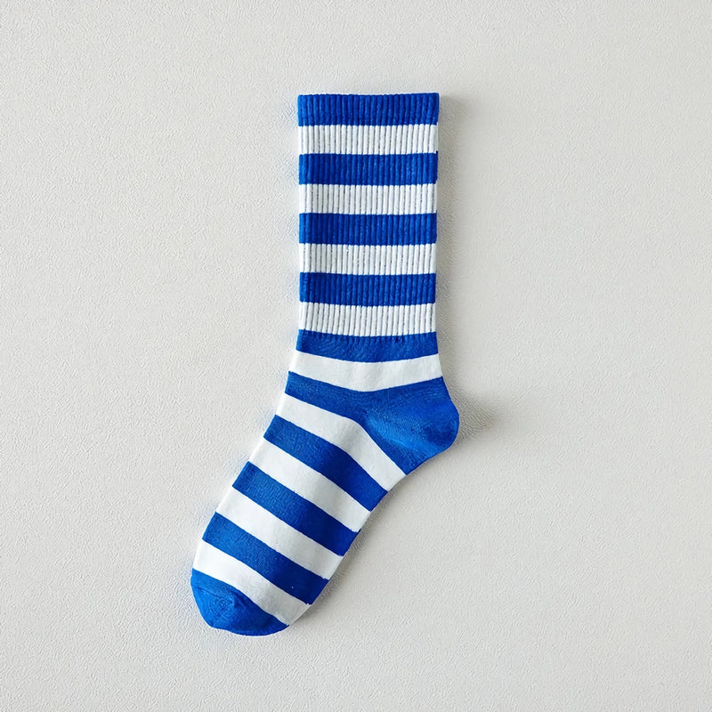 trendy cotton blue Harajuku socks, view 6 - MRSLM