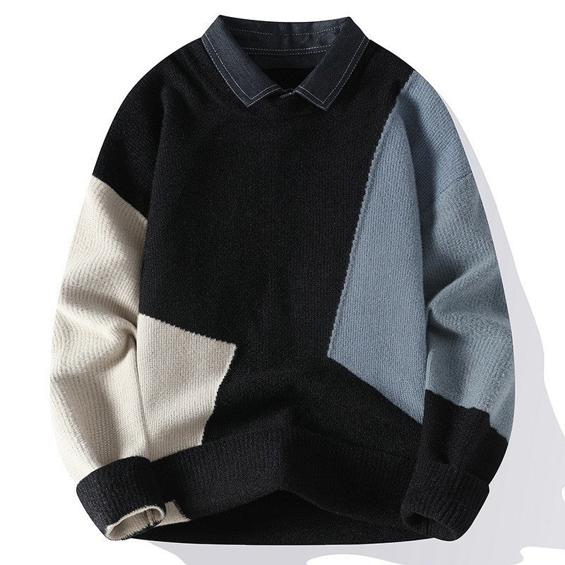 Men's two-piece look knit sweater - MRSLM