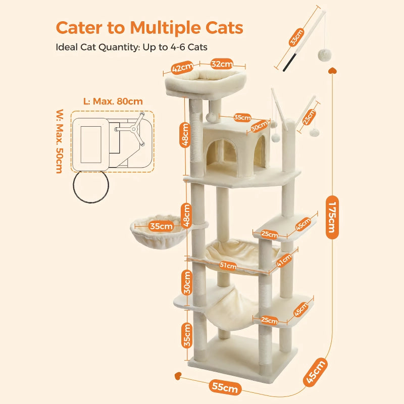 tall cat tree tower, view 9 - MRSLM