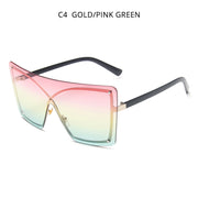 oversized flat top sunglasses, view 3 - MRSLM