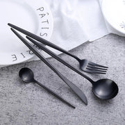 japanese retro black cutlery set, view 6 - MRSLM
