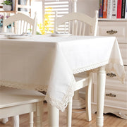 polyester linen tablecloth with lace edge, view 6 - MRSLM