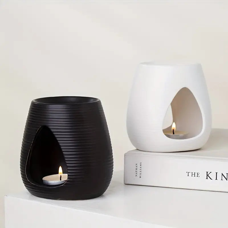 porcelain aroma burner candle holder, view 4 - MRSLM