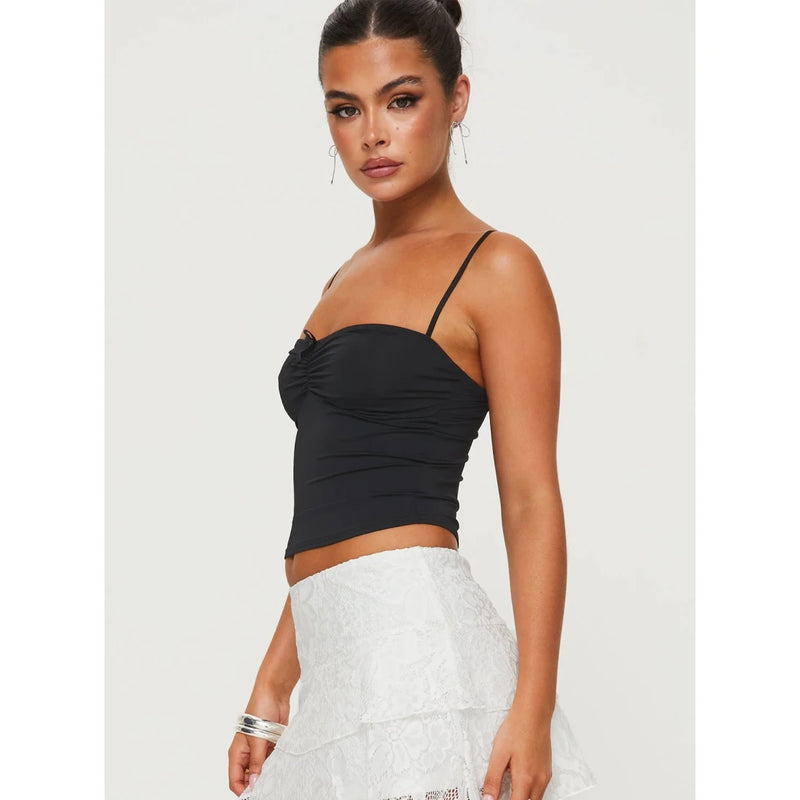 black backless crop top, view 4 - MRSLM