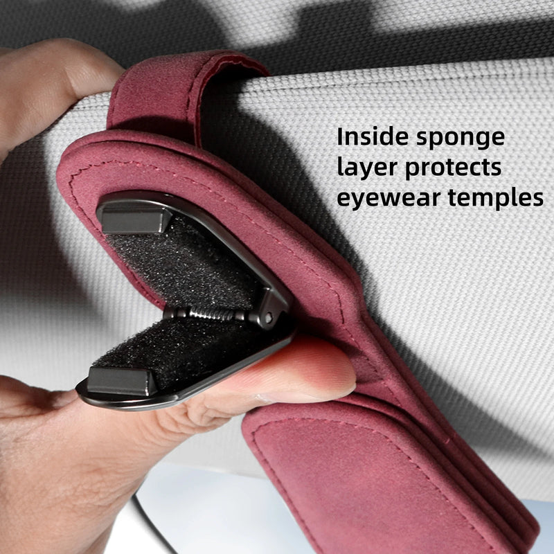 suede car sunglasses holder clip, view 7 - MRSLM