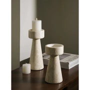 minimalist travertine marble candle holder, view 5 - MRSLM