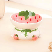 tilted raised ceramic cat bowl, view 3 - MRSLM