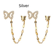 butterfly flying long earrings, view 6 - MRSLM