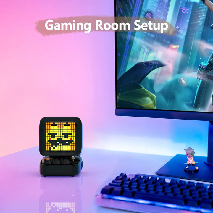 Retro Pixel Art Bluetooth Speaker with LED Display & Alarm Clock, Home Décor & Gift Idea