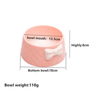 charming bowknot ceramic pet bowl, view 10 - MRSLM