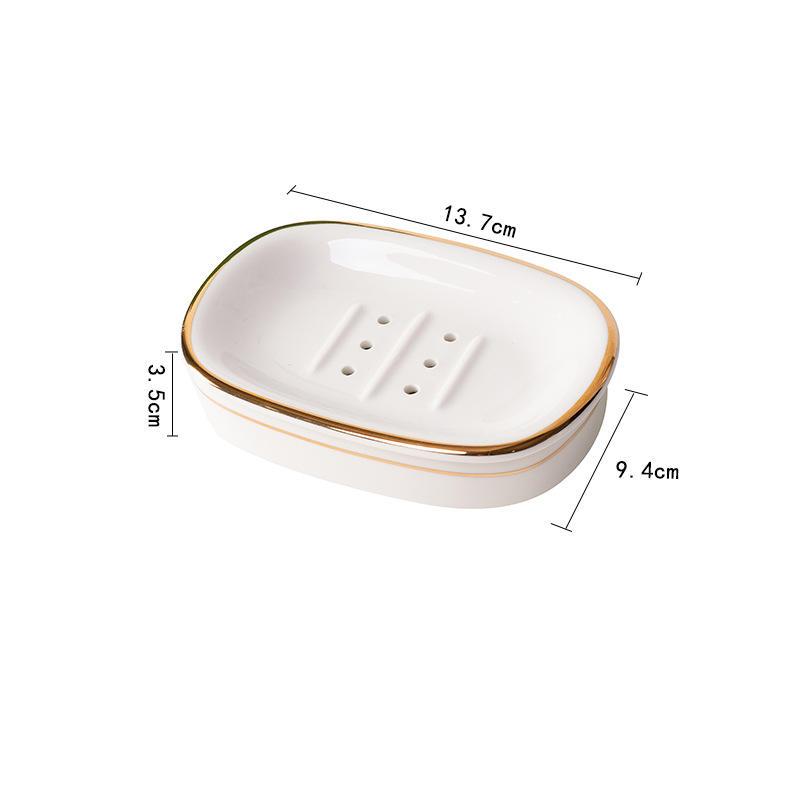 nordic gold inlay ceramic soap holder, view 7 - MRSLM