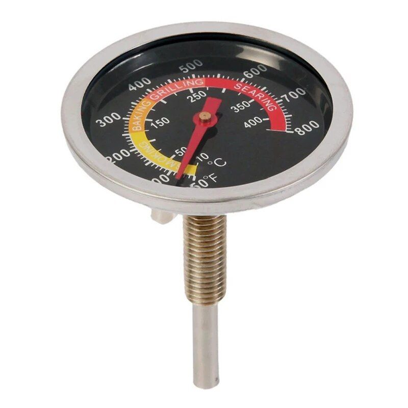 stainless steel BBQ grill thermometer, view 2 - MRSLM