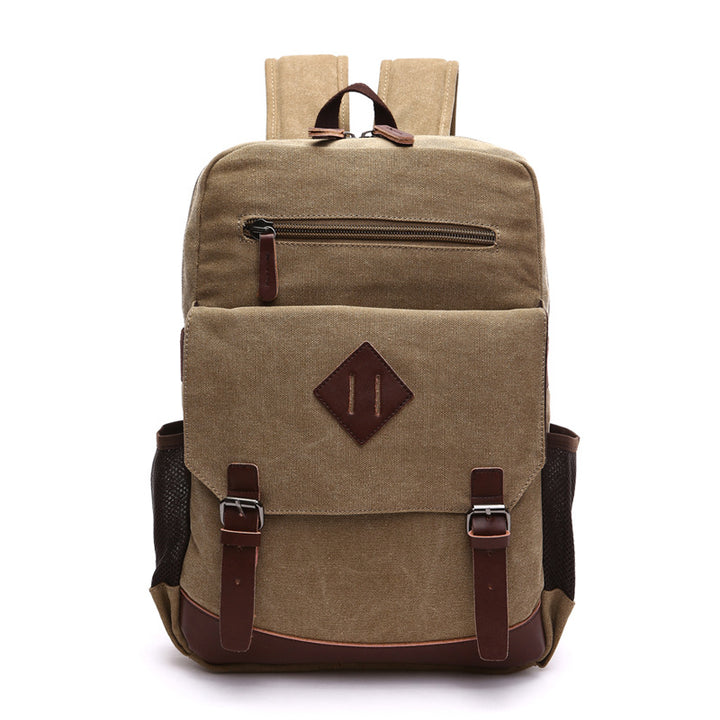 Men's Laptop Backpack Wash Canvas Solid Color