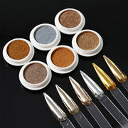 mirror chrome metallic nail powder set, view 2 - MRSLM