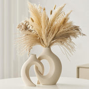 european white ceramic vase set, view 7 - MRSLM