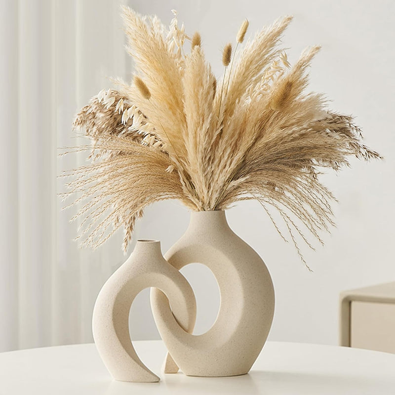 european white ceramic vase set, view 7 - MRSLM