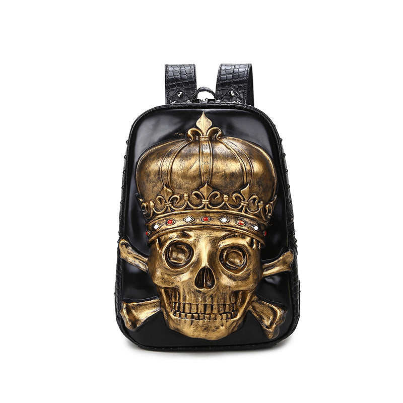 women's skull punk backpack, view 2 - MRSLM