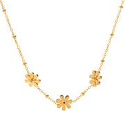 golden daisy trio necklace, view 2 - MRSLM