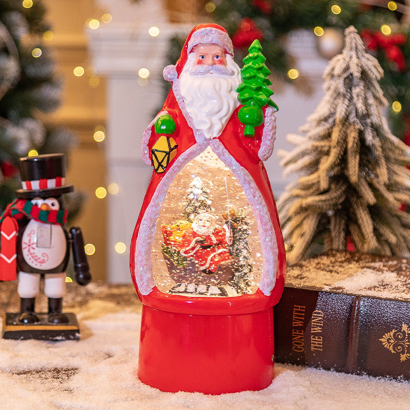 Christmas snowman Santa music box light, view 8 - MRSLM