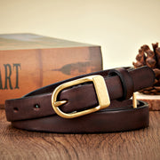 women's 1.8CM thin leather belt copper buckle, view 9 - MRSLM