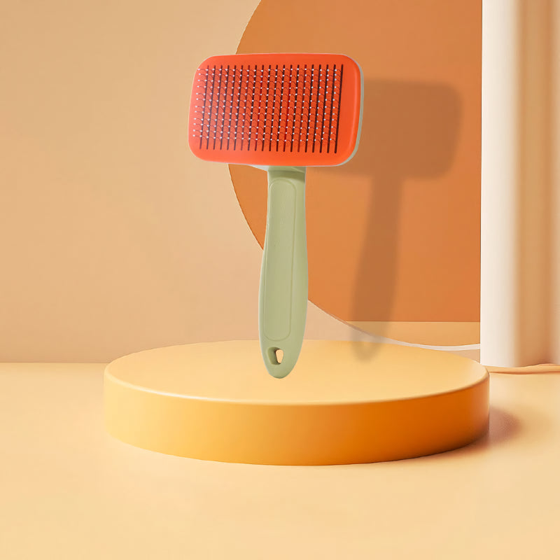 self-cleaning dog and cat grooming brush, view 4 - MRSLM
