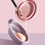 silicone folding makeup brush cleaning bowl, view 8 - MRSLM