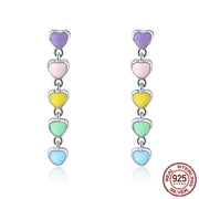 rainbow heart ring and earring set, view 2 - MRSLM