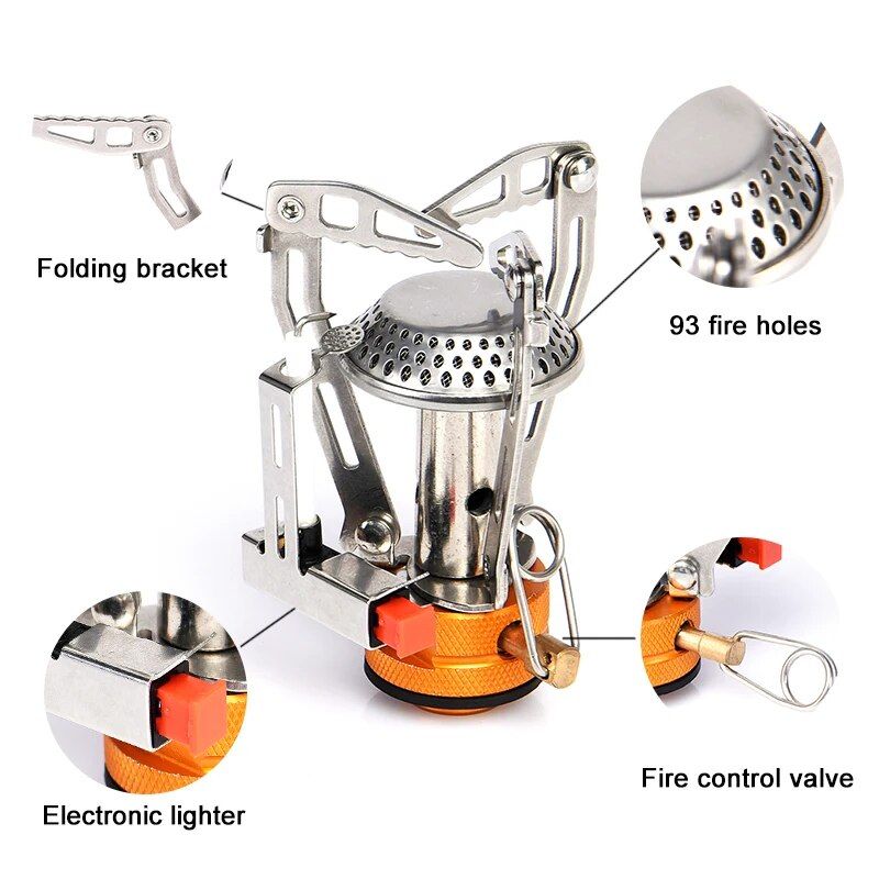Portable titanium gas stove, view 6 - MRSLM
