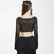 hollow-out tassel sweater, view 6 - MRSLM